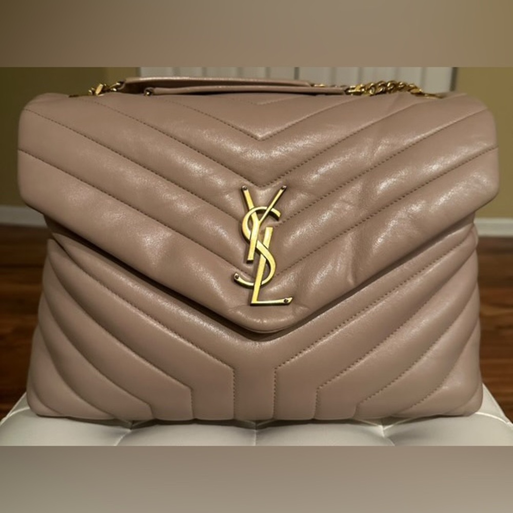 Yves Saint Laurent Beige Quilted Leather Bag